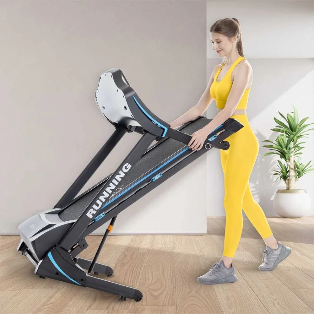 4Fizjo Elektrinis bėgimo takelis, skirtas naudoti namuose, sulankstomas bėgimo aparatas, kardio treniruoklis, kompaktiškas treniruoklis