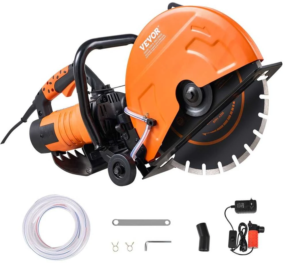 Elektrinis betono pjaustytuvas 3200W, 35.5 cm, šlapias/sausas pjovimas, betono, plytų, blokelių pjaustyklė