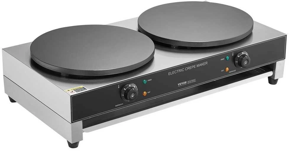 Elektrinis blynų keptuvas 6000W dvigubas, komercinis, nerūdijančio plieno, restoranams, blynams, lietiniams