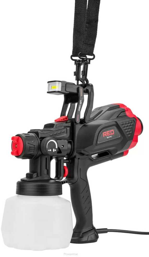 Elektrinis dažų purkštuvas, HVLP technologija, automobiliams, medienos apdirbimui, DIY projektams, 650W, 1.2L bakas, su 3 antgaliais