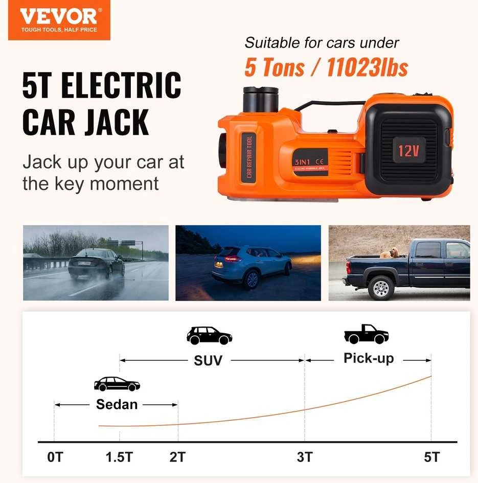 VEVOR Elektrinė hidraulinė automobilio kėliklio pompa 5T