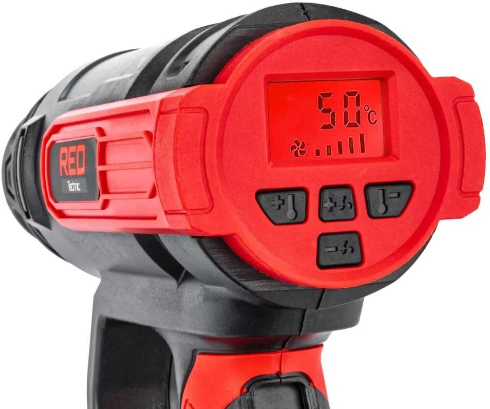 Elektrinis karšto oro pistoletas, 2200W, reguliuojama temperatūra, su 6 antgaliais, dažų šalinimui, atitirpinimui ir plastiko lenkimui