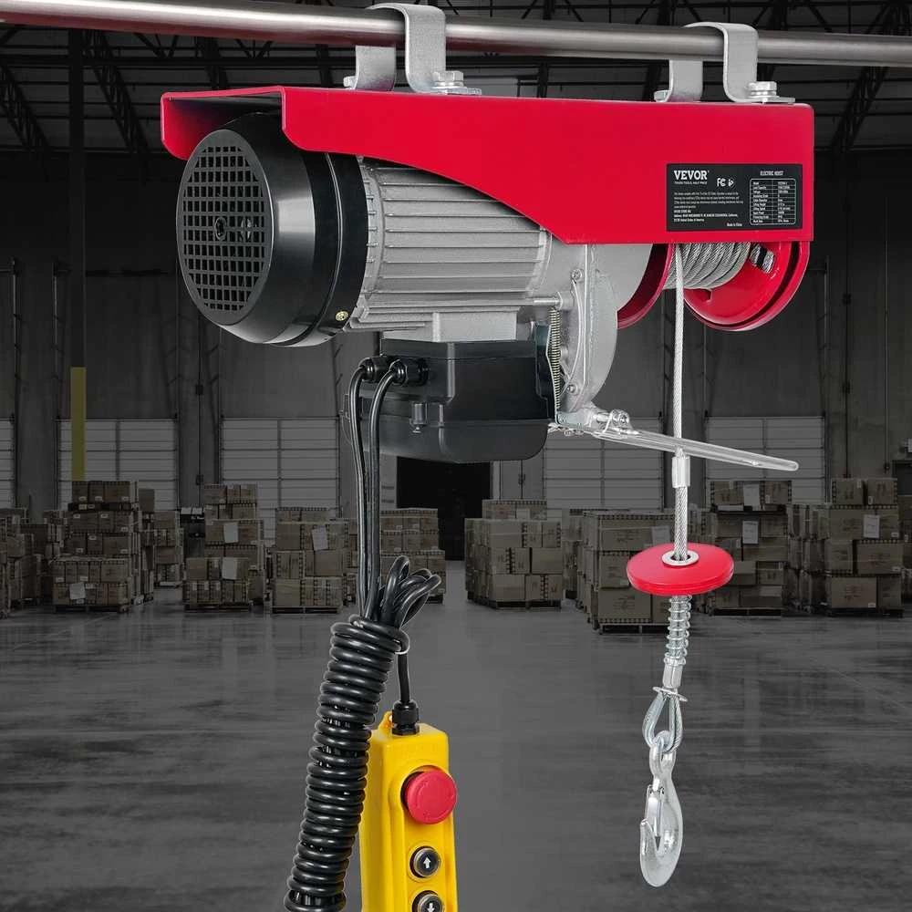 Elektrinis keltuvas 1000 kg, 1600W 220V, 12 m, lyninis, su pultu, vario variklis, skirtas garažui, sandėliui, gamyklai, dirbtuvėms