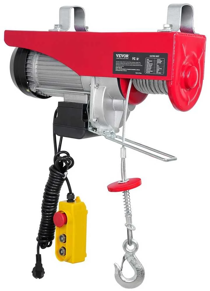 Elektrinis keltuvas 1000 kg, 1600W 220V, 12 m, lyninis, su pultu, vario variklis, skirtas garažui, sandėliui, gamyklai, dirbtuvėms