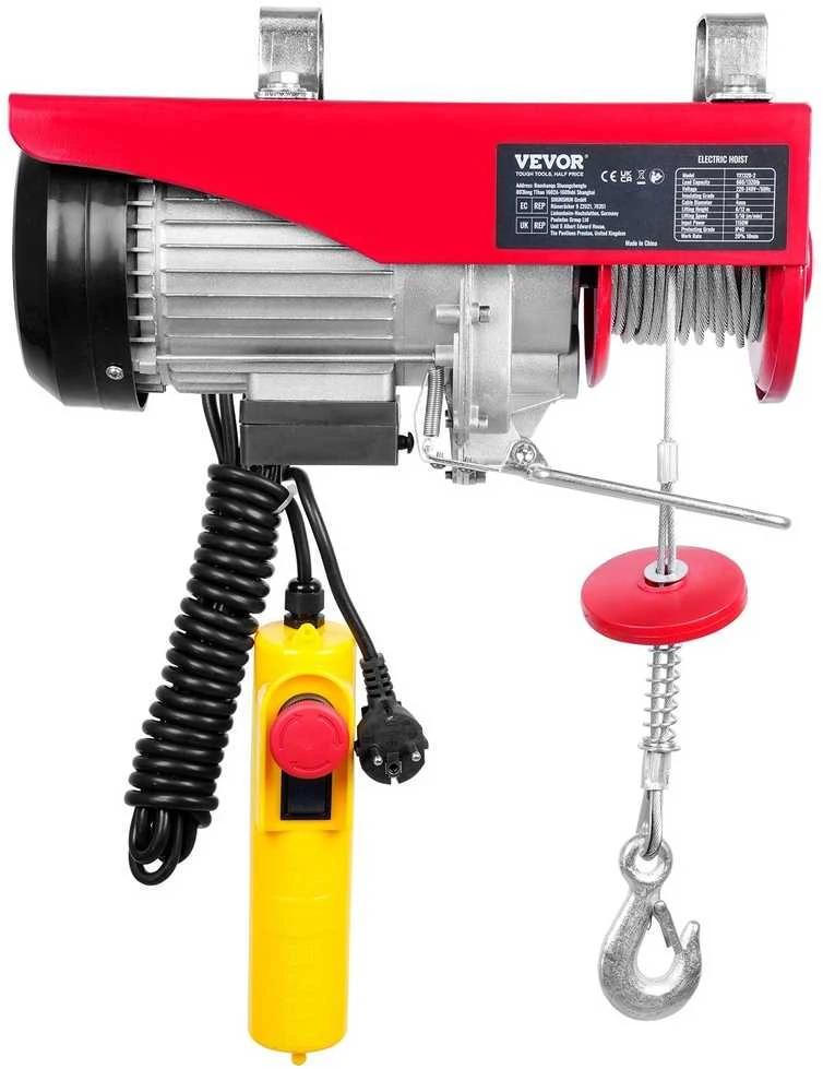 Elektrinis keltuvas 600 kg, plieno lynas, distancinis valdymas, dirbtuvių, sandėlio keltuvas, gamyklinis kranas