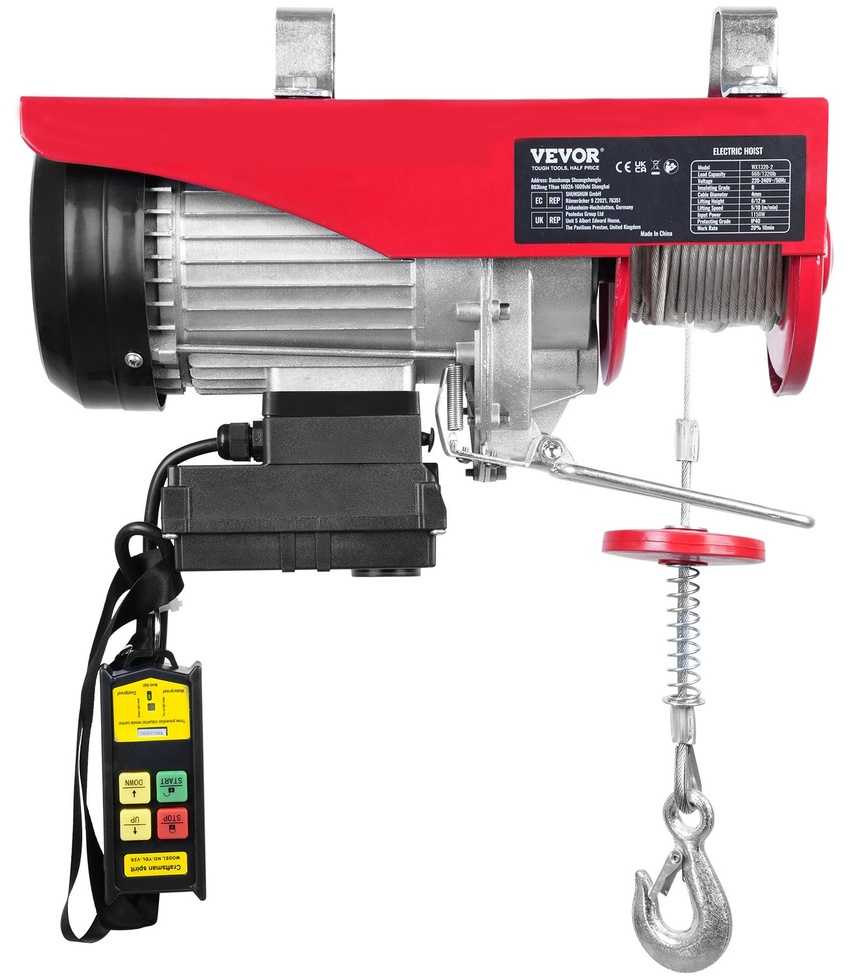 Elektrinis keltuvas 600kg, 12m, 220V, 1150W garažui, sandėliui, cechui. Elektrinė gervė, trosinis keltuvas.