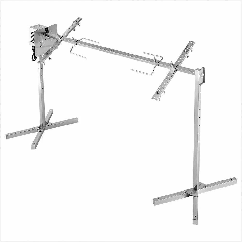 Elektrinis kepsninės iešmas, 8 lygių reguliuojamas aukštis, nerūdijantis plienas vakarėliams, 60 kg talpa, BBQ kepimo rinkinys, lauko kepsninė
