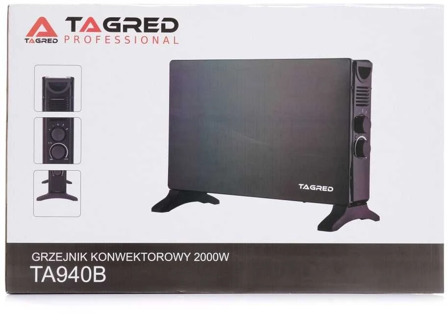 Elektrinis konvekcinis šildytuvas 2000W, juodas, nešiojamas šildytuvas namams, efektyvus elektrinis radiatorius, greitai šildantis konvektorius