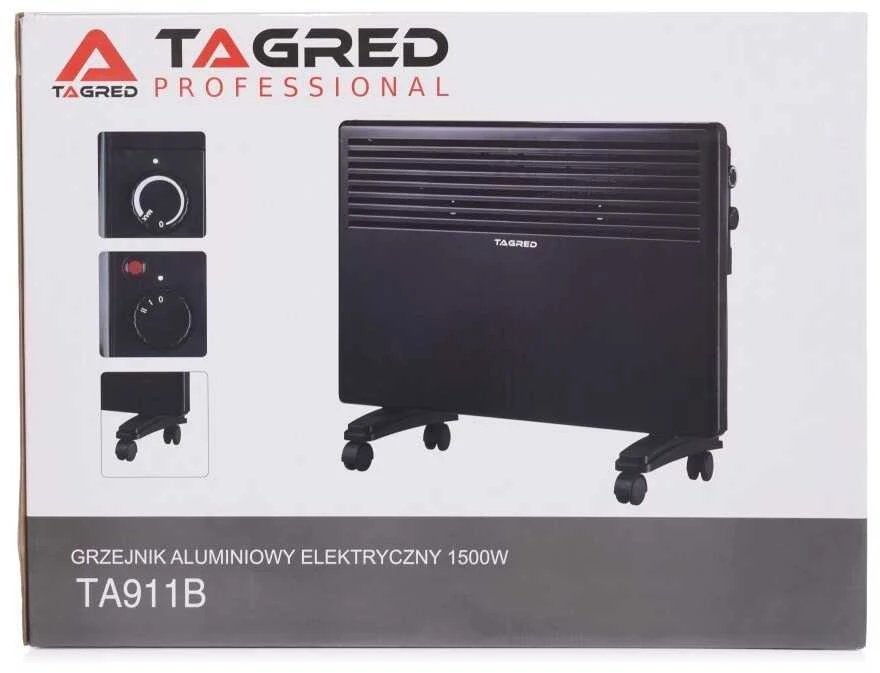 Elektrinis konvekcinis šildytuvas su termostatu, 1500W reguliuojamas šildytuvas, juodas sieninis šildytuvas, nešiojamas elektrinis šildytuvas