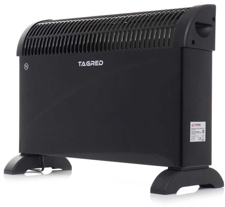 Elektrinis konvekcinis šildytuvas, su termostatu, turbo ventiliatoriumi, 2000W, juodas, nešiojamas patalpų šildytuvas, efektyvus kambario šildymas