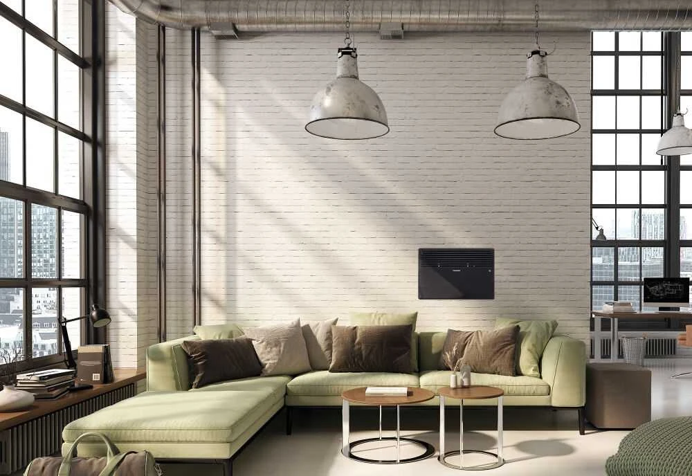 Elektrinis konvekcinis šildytuvas su termostatu, 1500W reguliuojamas šildytuvas, juodas sieninis šildytuvas, nešiojamas elektrinis šildytuvas
