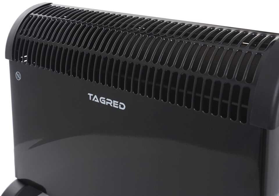 Elektrinis konvekcinis šildytuvas, su termostatu, turbo ventiliatoriumi, 2000W, juodas, nešiojamas patalpų šildytuvas, efektyvus kambario šildymas