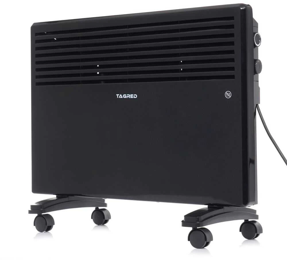 Elektrinis konvekcinis šildytuvas su termostatu, 1500W reguliuojamas šildytuvas, juodas sieninis šildytuvas, nešiojamas elektrinis šildytuvas