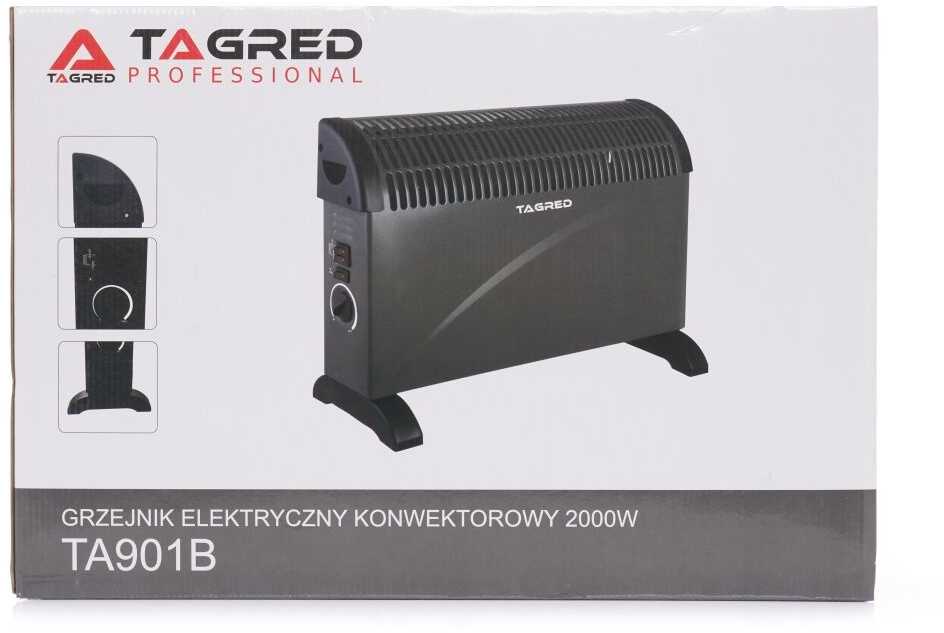 Elektrinis konvekcinis šildytuvas, su termostatu, turbo ventiliatoriumi, 2000W, juodas, nešiojamas patalpų šildytuvas, efektyvus kambario šildymas