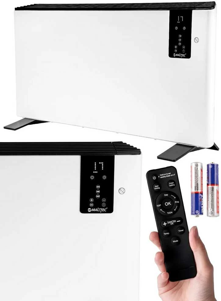 Elektrinis konvekcinis šildytuvas, su termostatu, nuotoliniu valdymu, 2400W, programuojamas, montuojamas ant sienos šildytuvas