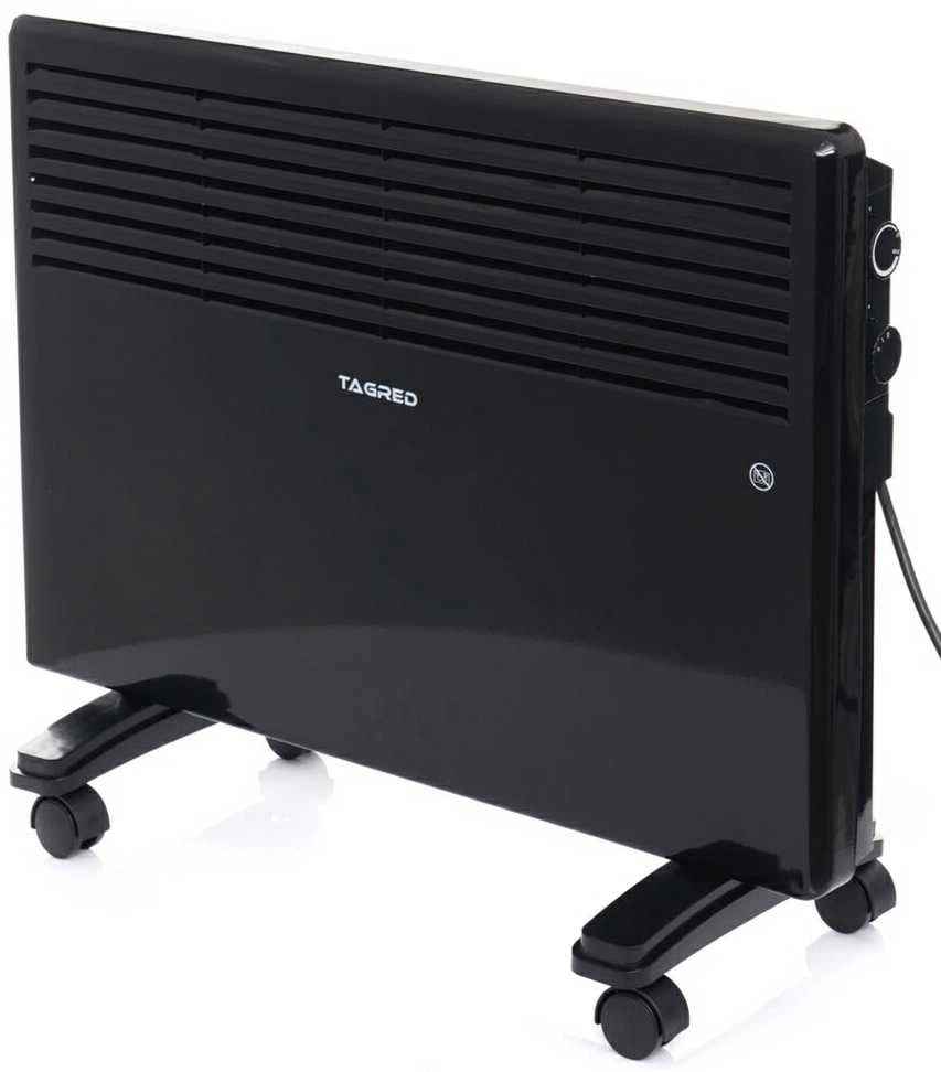 Elektrinis konvekcinis šildytuvas su termostatu, 1500W reguliuojamas šildytuvas, juodas sieninis šildytuvas, nešiojamas elektrinis šildytuvas