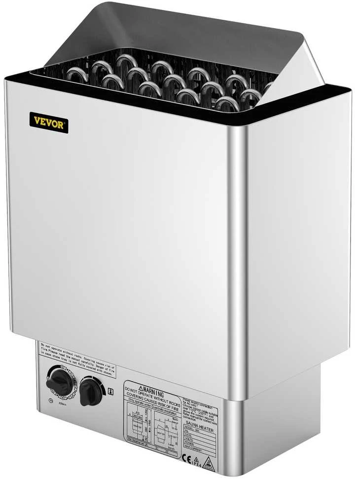 Elektrinis pirties šildytuvas, 9kW, nerūdijantis plienas, skirtas naudoti namuose, drėgnos ir sausos pirties krosnelė, reguliuojama temperatūra ir laikas