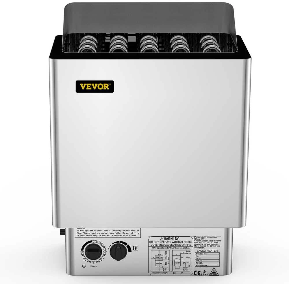 Elektrinis pirties šildytuvas, 9kW, nerūdijantis plienas, skirtas naudoti namuose, drėgnos ir sausos pirties krosnelė, reguliuojama temperatūra ir laikas