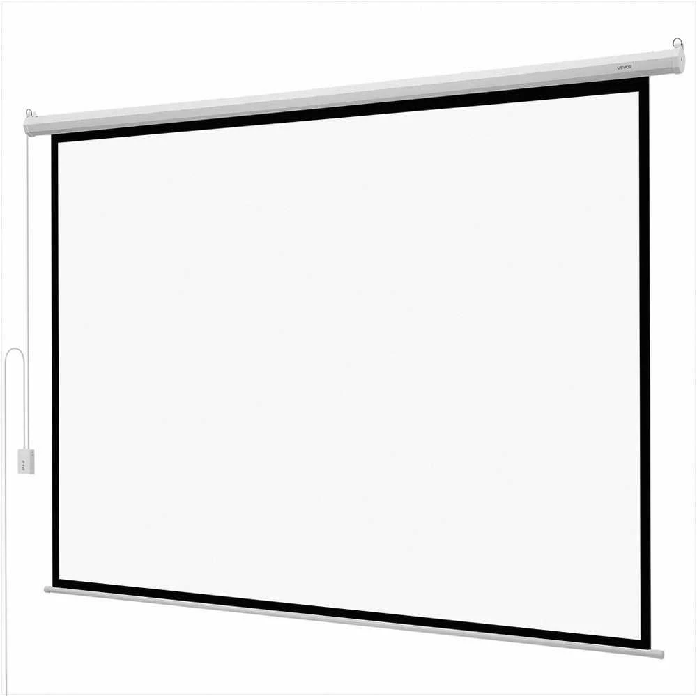 Projektorius Elektrinis projektoriaus ekranas 3048 mm, 4:3, su nuotolinio valdymo pultu, tvirtinamas prie sienos, automatinis kino ekranas namams ir biurui