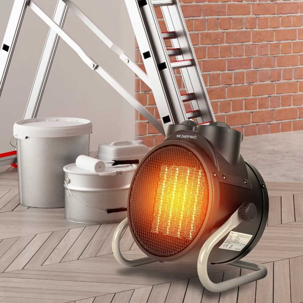 Elektrinis šildytuvas, 2kW keraminis ventiliatorinis šildytuvas namams, dirbtuvėms, garažui, greitas šildymas, nešiojamas patalpų šildytuvas, mažas energijos suvartojimas