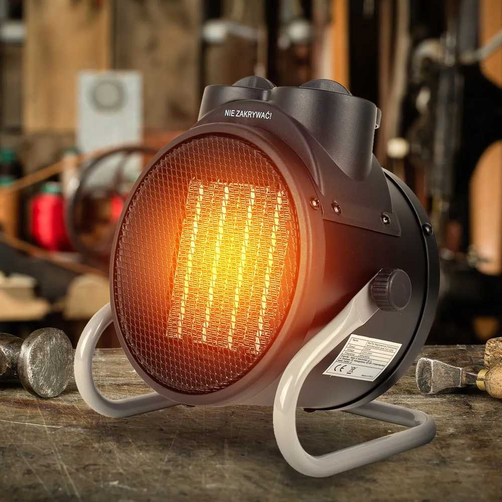 Elektrinis šildytuvas, 2kW keraminis ventiliatorinis šildytuvas namams, dirbtuvėms, garažui, greitas šildymas, nešiojamas patalpų šildytuvas, mažas energijos suvartojimas