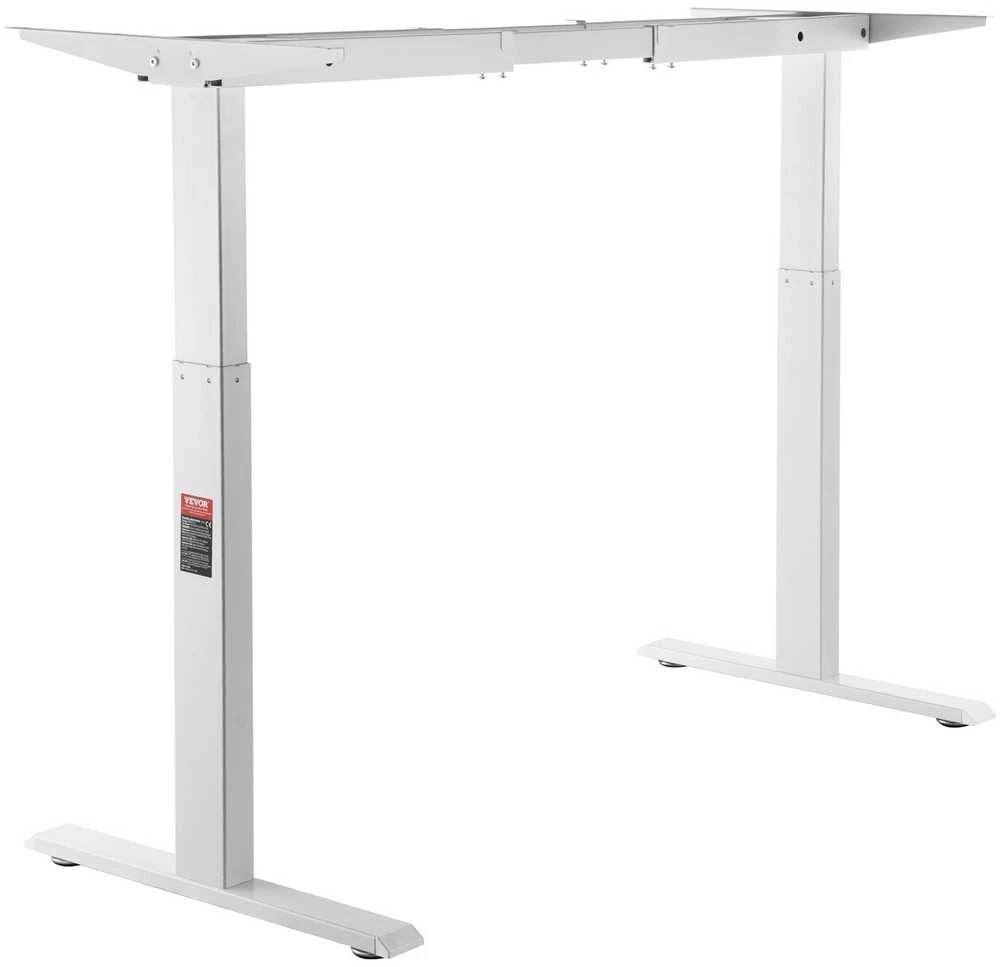 Elektrinis stalas rėmas reguliuojamo aukščio, ergonomiškas stovas, baltas karkasas, sėdimas-stovimas stalas, pakeliamas stalas
