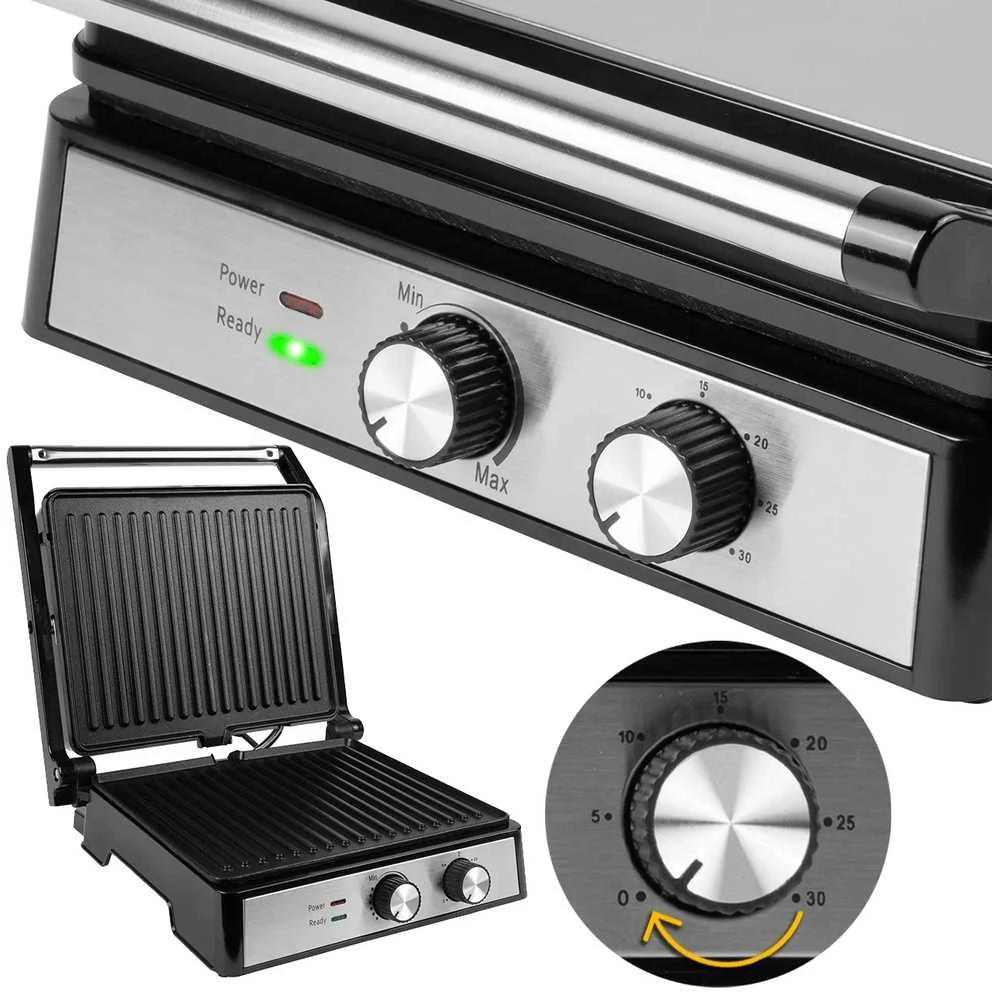 Elektrinis sulankstomas grilis, sveikam maistui, 2500W grilis, vidaus grilis, kontaktinis grilis