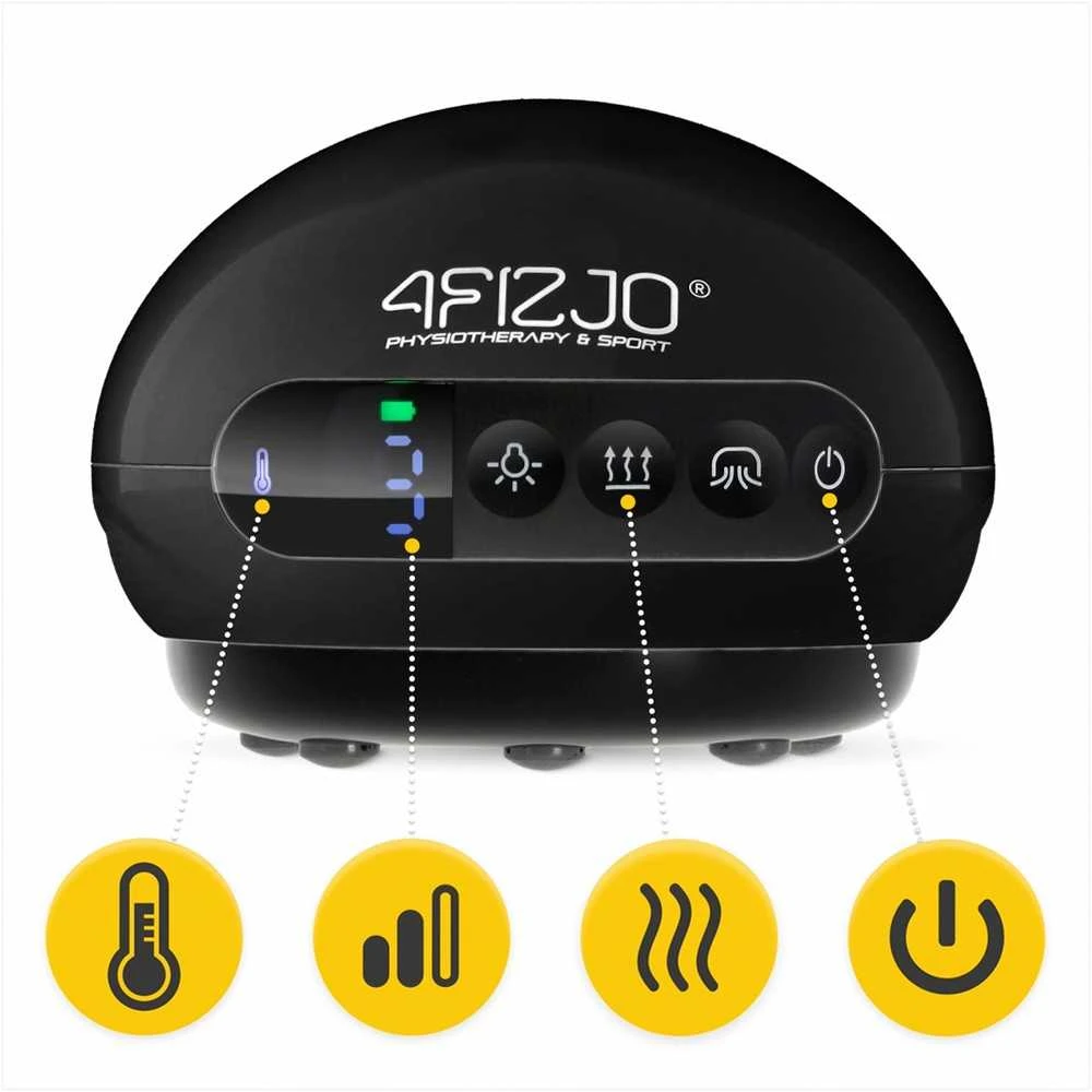 4Fizjo Elektrinis vakuuminis masažuoklis, odos stangrinimas, anticeliulitinis masažas, juodas grožio įrankis, kūno priežiūros prietaisas