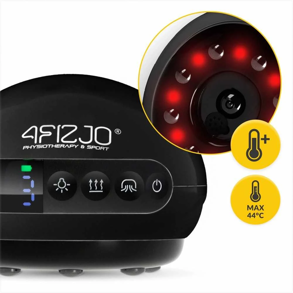 4Fizjo Elektrinis vakuuminis masažuoklis, odos stangrinimas, anticeliulitinis masažas, juodas grožio įrankis, kūno priežiūros prietaisas