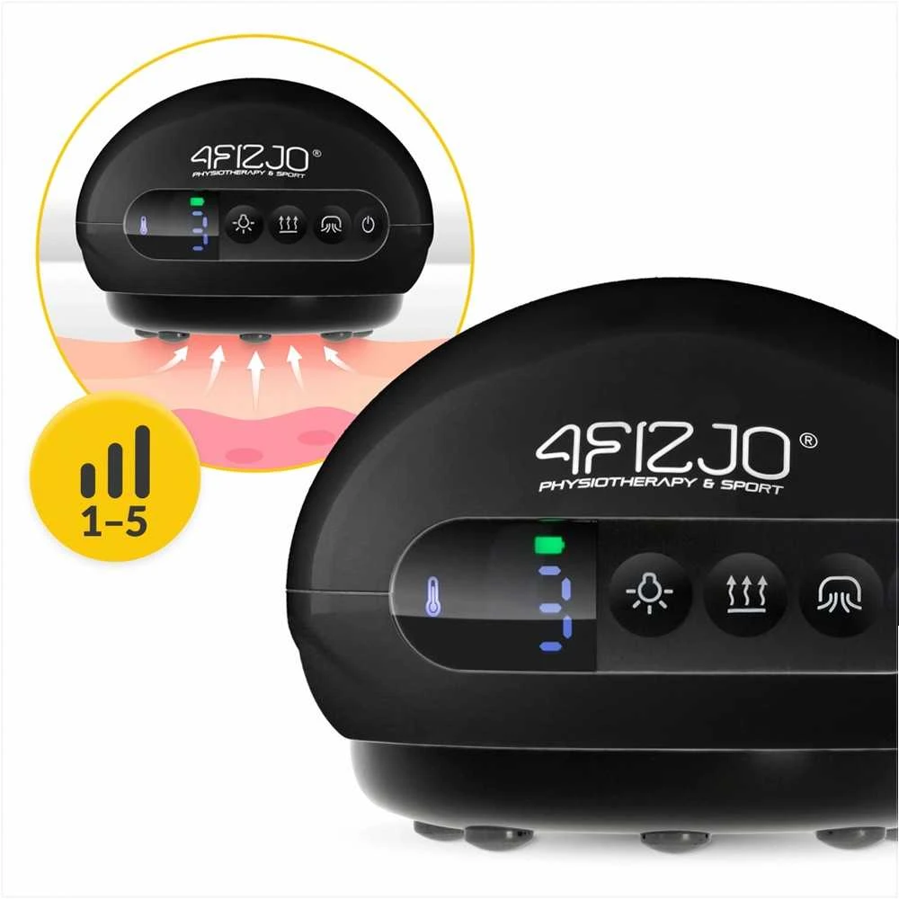 4Fizjo Elektrinis vakuuminis masažuoklis, odos stangrinimas, anticeliulitinis masažas, juodas grožio įrankis, kūno priežiūros prietaisas