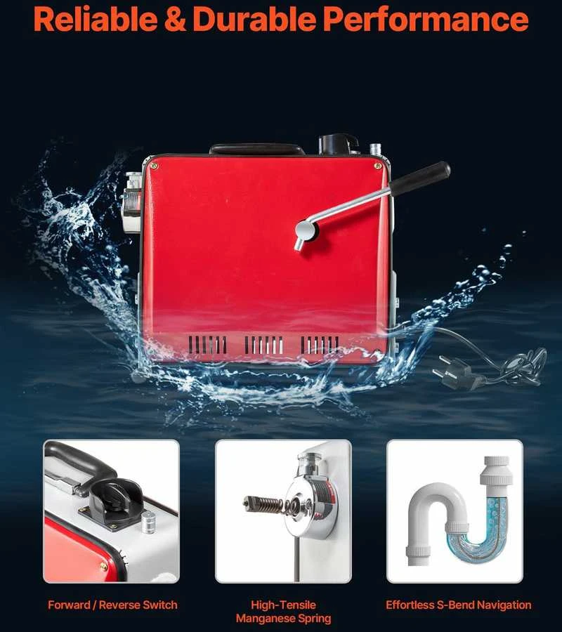 VEVOR Vamzdžių valymo mašina, 390W 1400RPM elektrinė