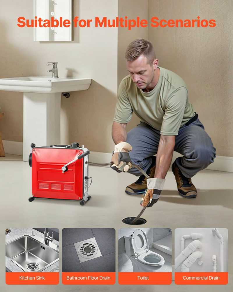 VEVOR Vamzdžių valymo įranga, 850W su 11 pjovėjų
