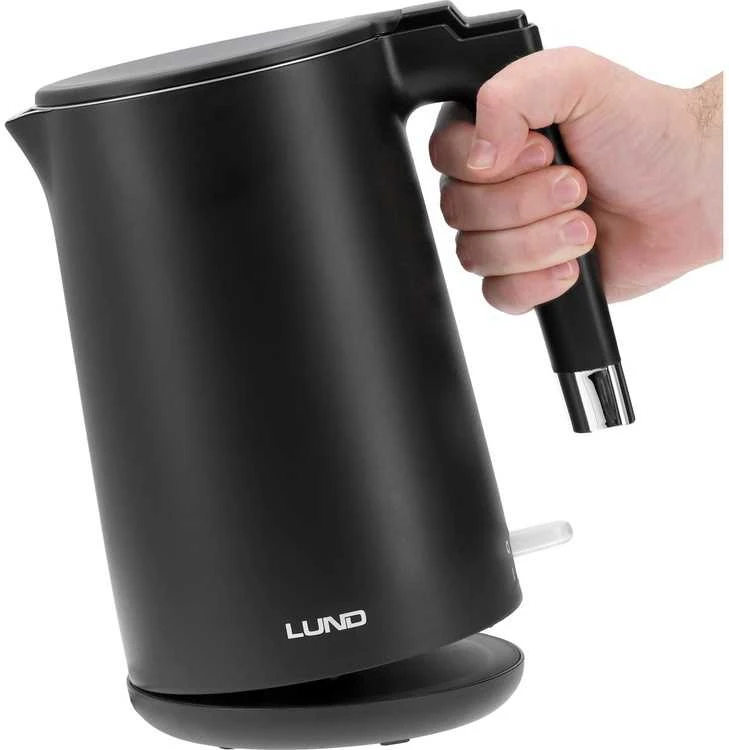 Elektrinis virdulys 1,5 l, vėsus liesti, 2200 W, belaidis virdulys, juodas elektrinis virdulys