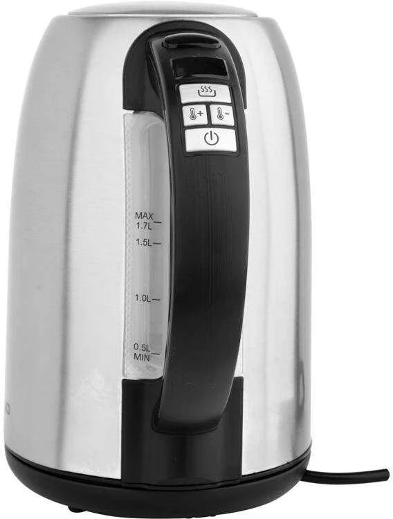 Elektrinis virdulys 1,7 l, su temperatūros valdymu rankenoje, nerūdijančio plieno virdulys