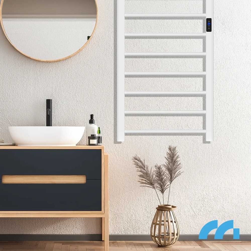 Elektrinis vonios šildytuvas, rankšluosčių džiovintuvas su termostatu, 200W pastatomas arba montuojamas ant sienos, laikmačio funkcija, LCD ekranas