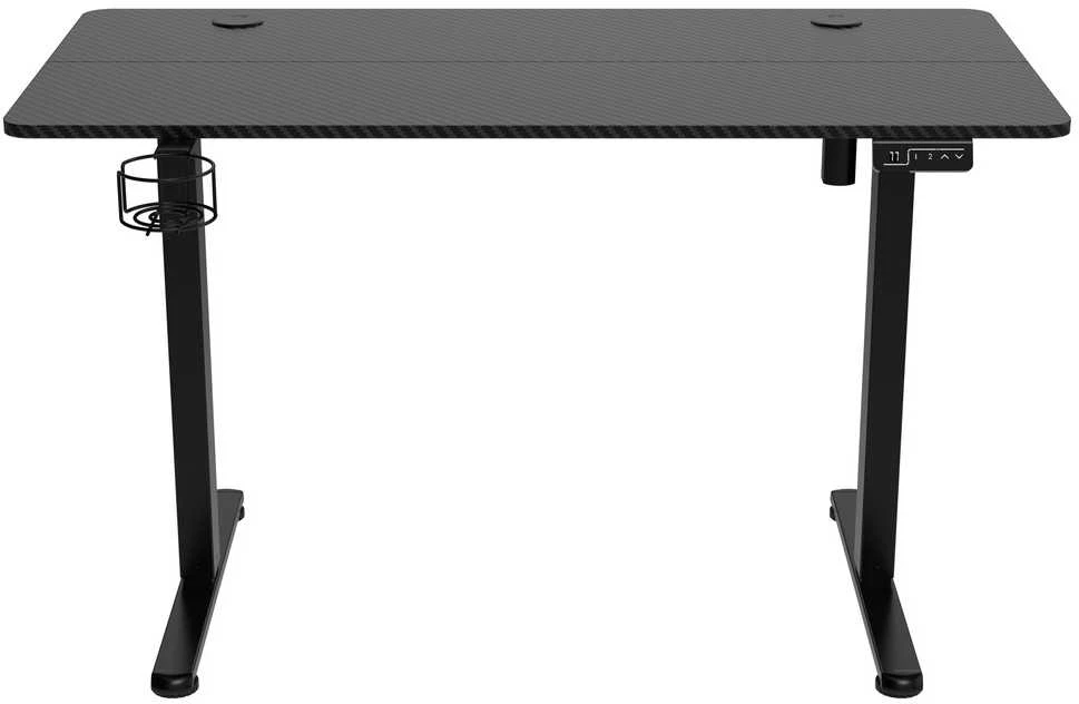 Elektrinis žaidimų stalas Shadow Gamer 1.0, juodas, 120 cm, reguliuojamas aukštis, ergonomiškas žaidimų stalas, kompiuterio stalas, konsolės stalas