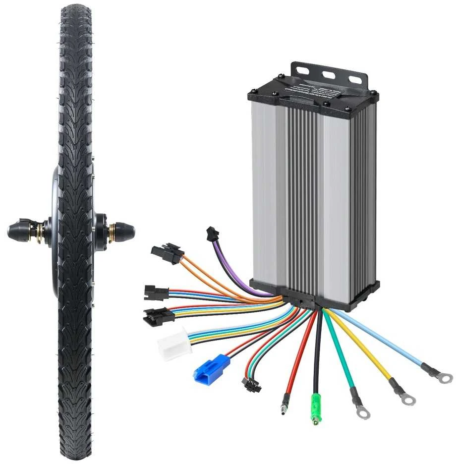 Elektrinių dviračių konversijos rinkinys 1000W 48V, 26 colių priekinis variklis, 3 režimai, vandeniui atsparus e-dviračio komplektas, didelis sukimo momentas, elektrinių dviračių per