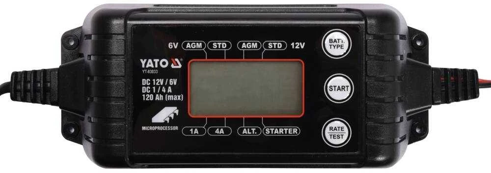 Elektroninis 6-12V akumuliatorių įkroviklis su ekranu, 1/4A, auto moto AGM