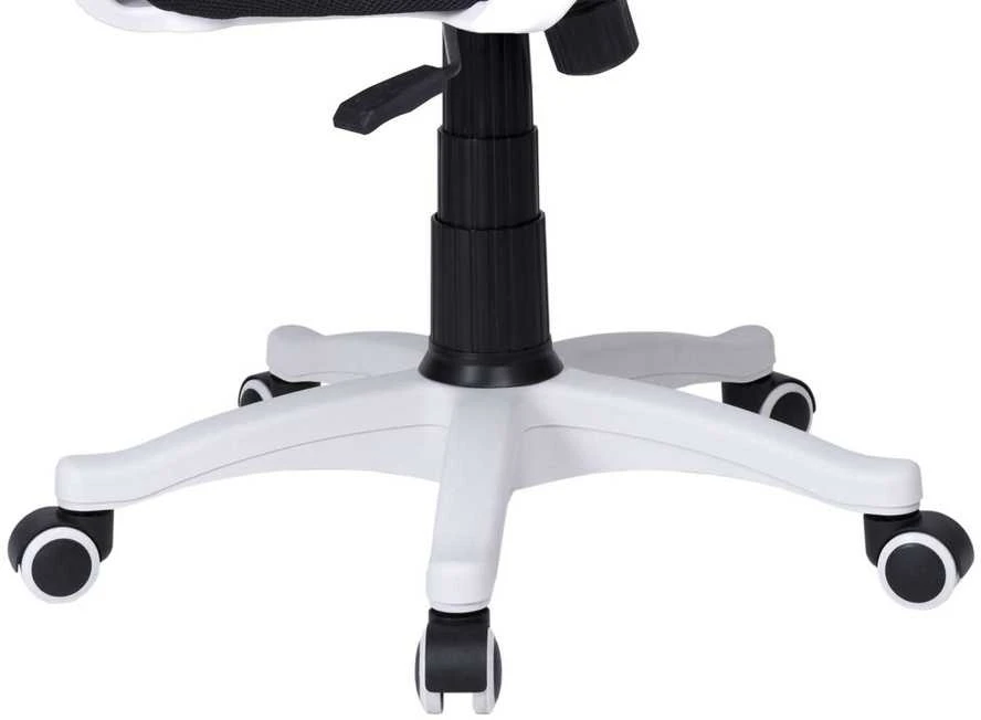 Ergonomiška biuro kėdė, balta/juoda, reguliuojamas aukštis, atlošiama nugara, TILT mechanizmas, tinklinė nugara, darbo kėdė, kompiuterio kėdė