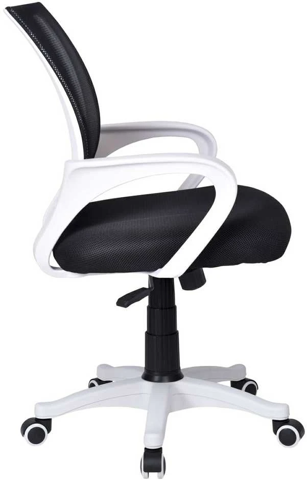 Ergonomiška biuro kėdė, balta/juoda, reguliuojamas aukštis, atlošiama nugara, TILT mechanizmas, tinklinė nugara, darbo kėdė, kompiuterio kėdė