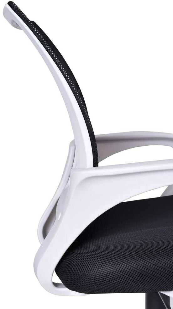 Ergonomiška biuro kėdė, balta/juoda, reguliuojamas aukštis, atlošiama nugara, TILT mechanizmas, tinklinė nugara, darbo kėdė, kompiuterio kėdė