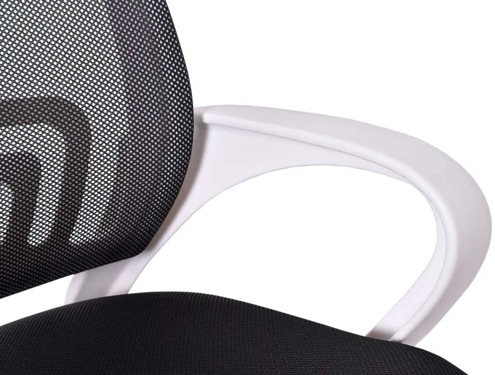 Ergonomiška biuro kėdė, balta/juoda, reguliuojamas aukštis, atlošiama nugara, TILT mechanizmas, tinklinė nugara, darbo kėdė, kompiuterio kėdė