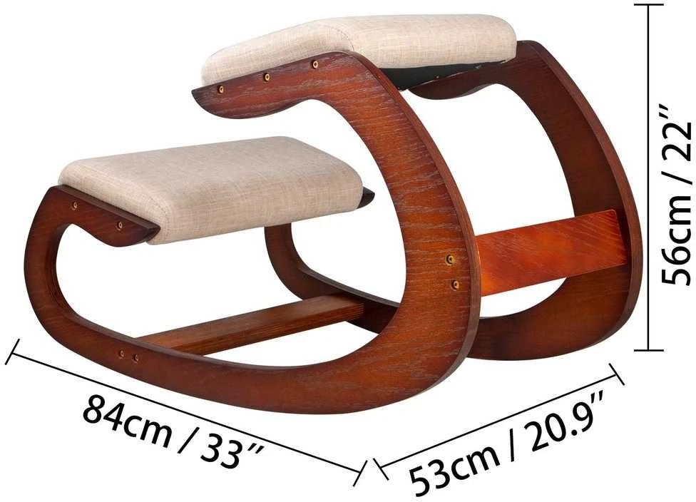 Ergonomiška klūpimo kėdė laikysenai, biurui, namams, atlošiama, supamoji