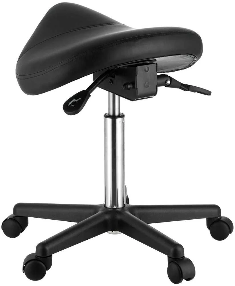 Ergonomiška riedanti balnelio kėdutė, reguliuojamo aukščio, su ratukais, salonui, spa, tatuiruotėms, juoda, kosmetologės kėdė, meistrų taburetė