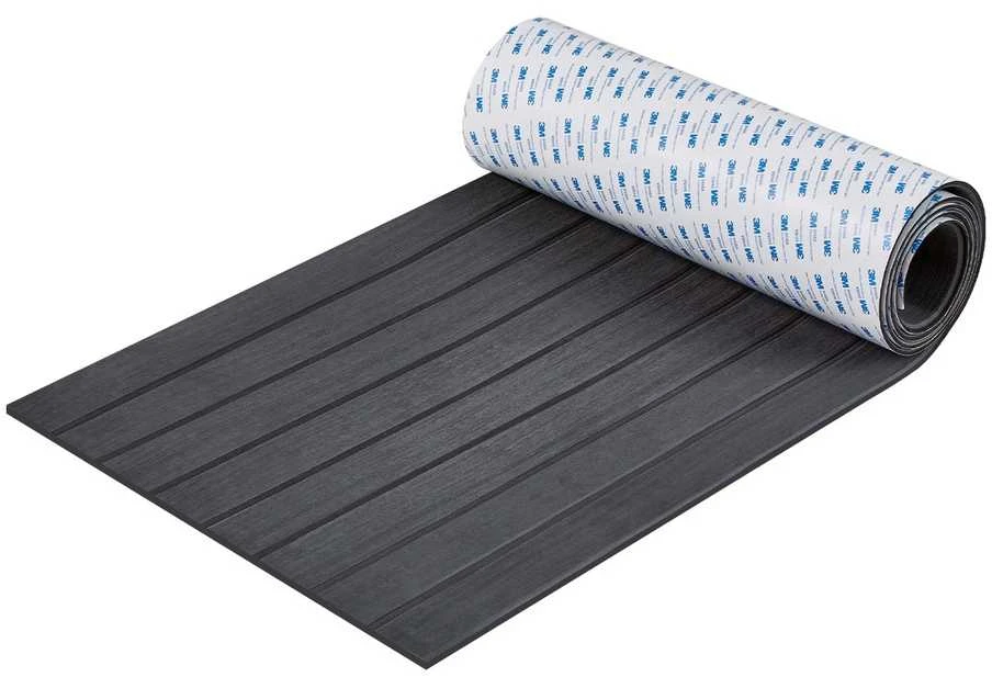 EVA valties grindys su 3M klijais, 2400 x 450 x 6 mm, pilkas neslystantis denio kilimas, valties grindų danga
