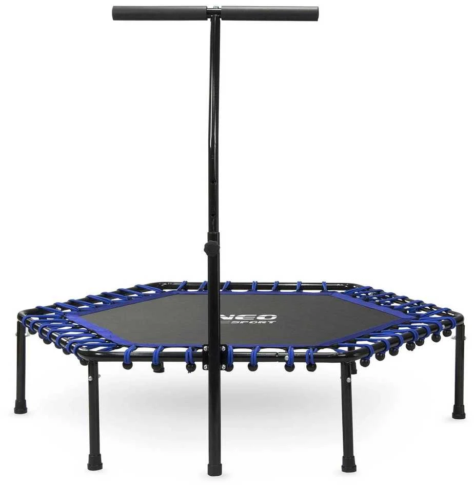 Fitneso batutas su rankena, 127 cm, šešiakampis batutas, namų fitneso batutas