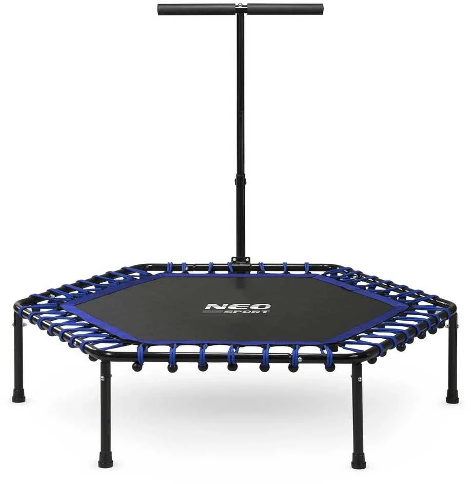 Fitneso batutas su rankena, 127 cm, šešiakampis batutas, namų fitneso batutas