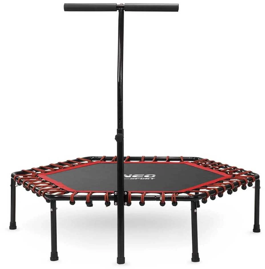 Fitneso batutas su rankena, 127 cm, skirtas treniruotėms namuose, šešiakampis batutas, raudonas fitneso batutas, mankštos batutas