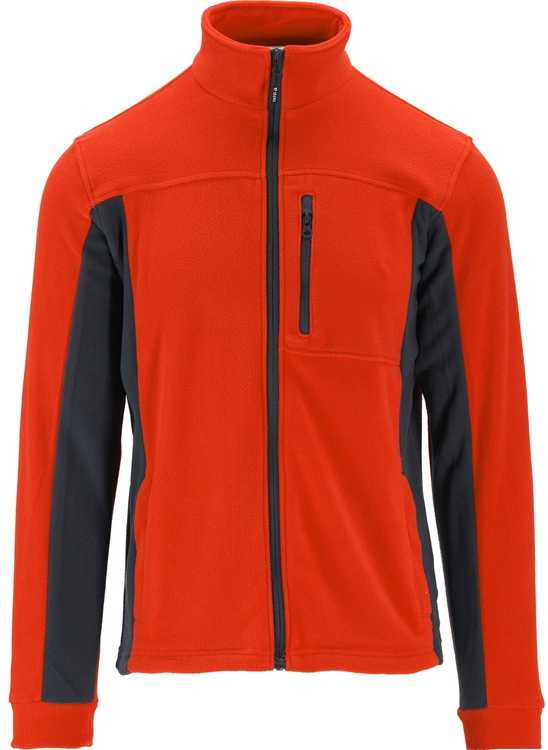 Fleece striukė, švelniai rožinė, S dydis, dviejų spalvų dizainas, poliesterio fleece striukė, raudona ir juoda darbo striukė