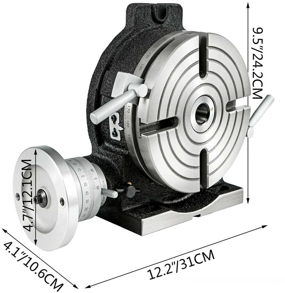 Frezavimo stalo sukamasis stalas 200mm, vertikalus/horizontalus, frezavimo/gręžimo stalas